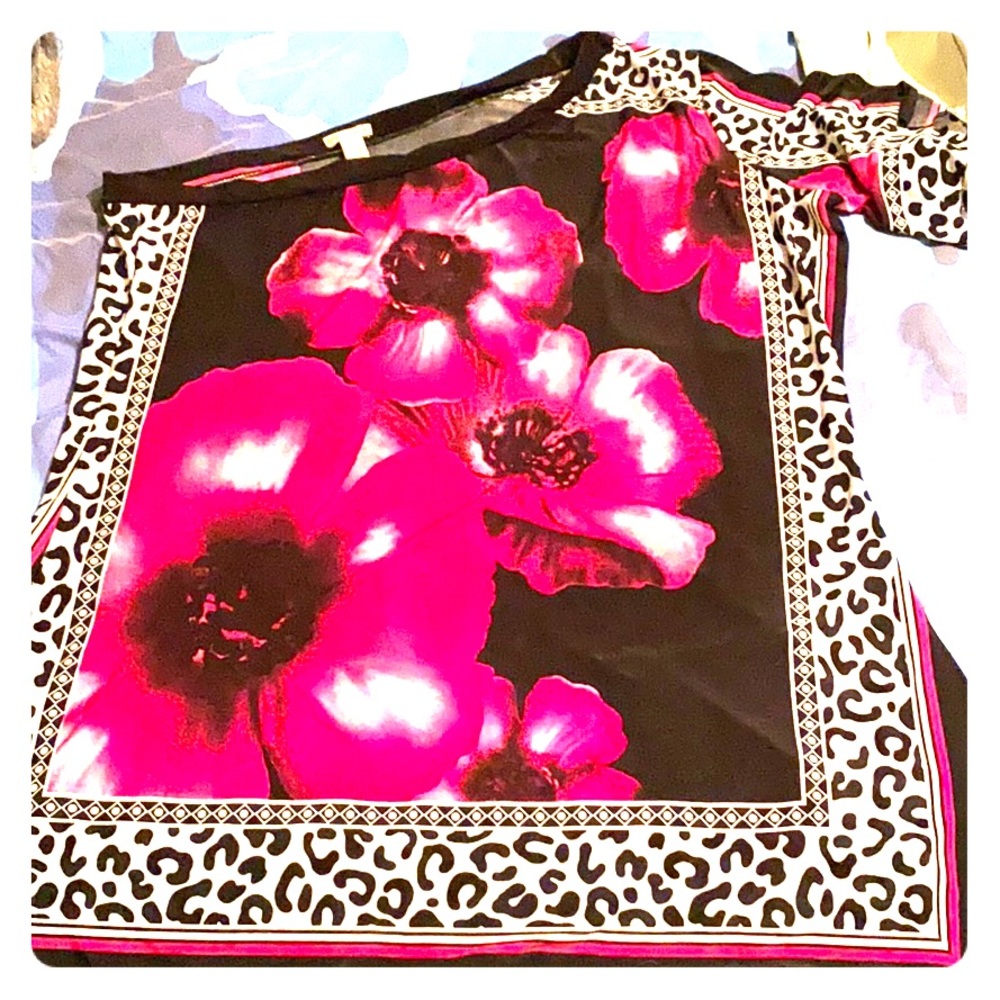 Off One Shoulder Floral Shirt